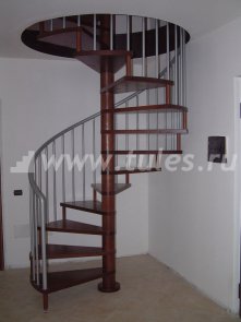 Межэтажная винтовая лестница с поворотным ступенями 06-04